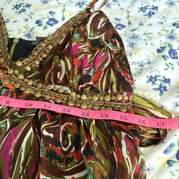 Chelsea & Theodore beachy Bohemian, Multicolor Maxi Dress size 6 - Picture 9 of 10